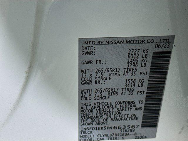 Photo of 2023 Glacier White Nissan Frontier