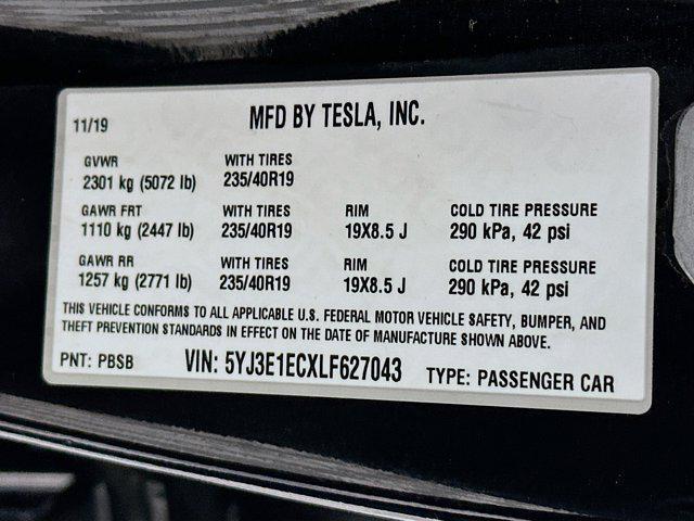 Photo of 2020 Solid Black Tesla Model 3