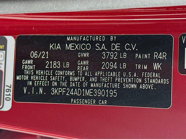 Photo of 2021 Currant Red Kia Forte