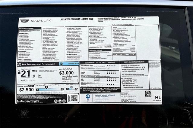 Photo of 2025 Silver Metallic Cadillac XT6