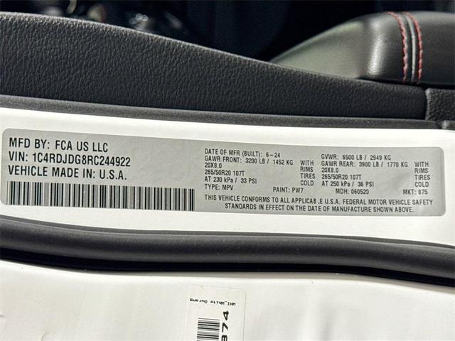 Photo of 2024 White Knuckle Clearcoat Dodge Durango