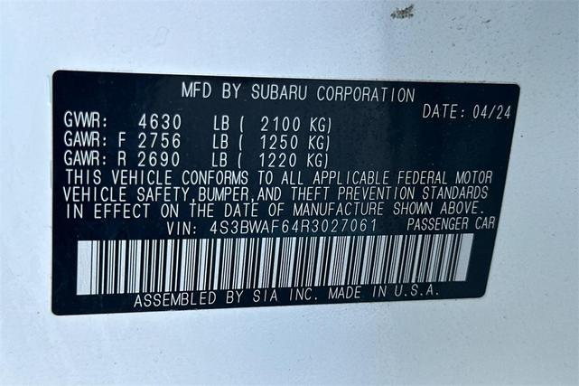 Photo of 2024 Crystal White Pearl Subaru Legacy