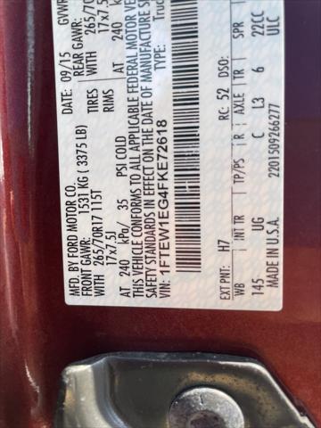 Photo of 2015 Ruby Red Metallic Tinted Clearcoat Ford F-150