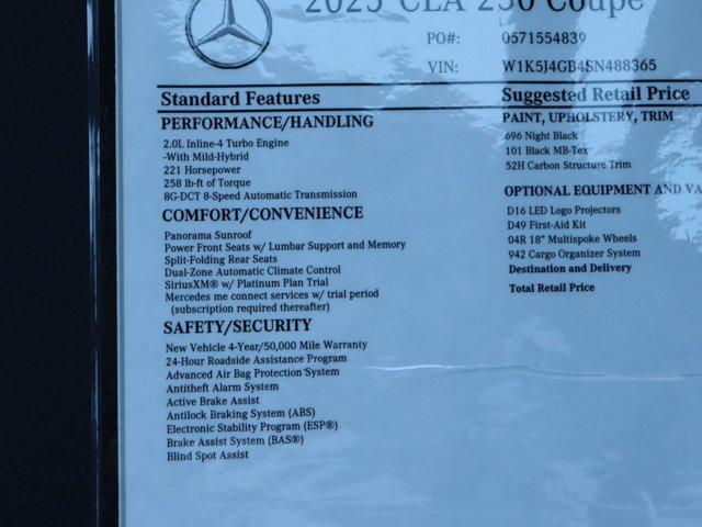Photo of 2025 Night Black Mercedes-Benz CLA 250