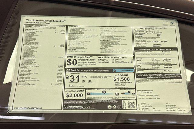 Photo of 2026 Black Sapphire Metallic BMW 228 Gran Coupe