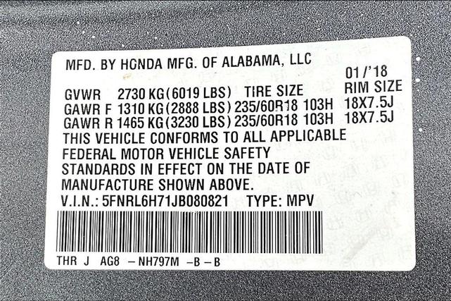 Photo of 2018 Lunar Silver Metallic Honda Odyssey