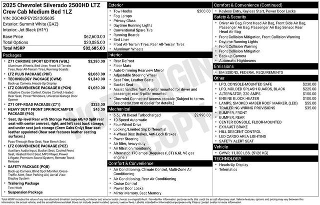 Photo of 2025 Summit White Chevrolet Silverado 2500