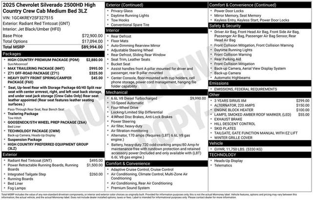 Photo of 2025 Radiant Red Chevrolet Silverado 2500