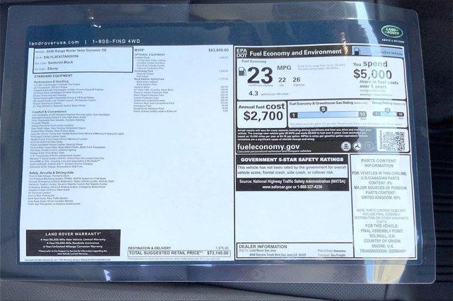 Photo of 2026 Santorini Black Land Rover Range Rover Velar