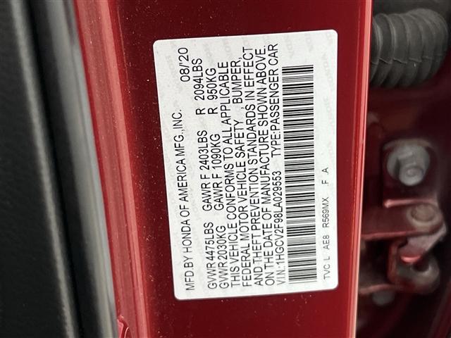 Photo of 2020 Radiant Red Metallic Honda Accord