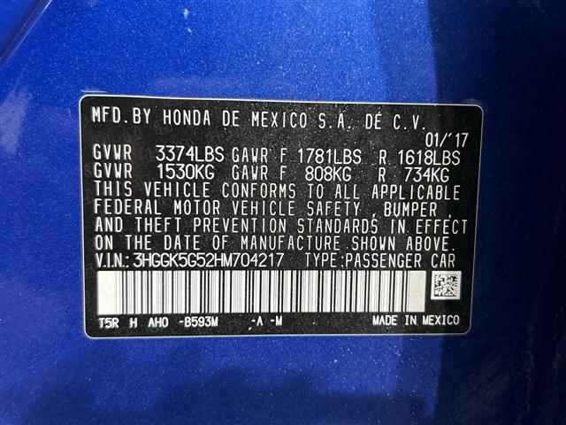 Photo of 2017 Aegean Blue Metallic Honda Fit