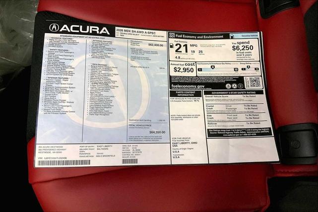 Photo of 2026 Double Apex Blue Pearl Acura MDX