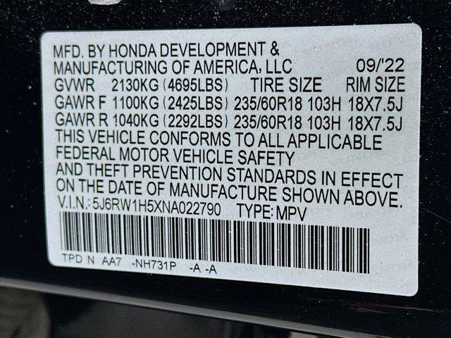 Photo of 2022 Crystal Black Pearl Honda CR-V
