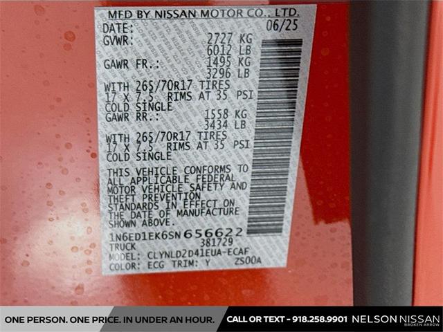 Photo of 2025 Afterburn Orange Nissan Frontier