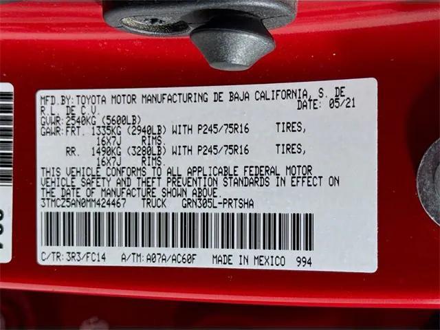 Photo of 2021 Barcelona Red Toyota Tacoma