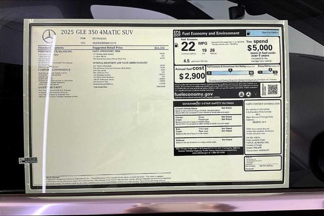 Photo of 2025 Black Mercedes-Benz GLE 350