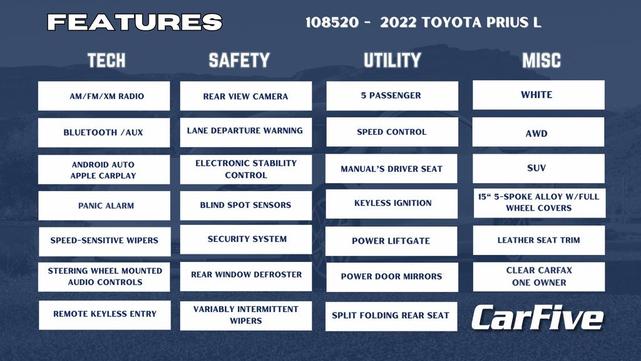 Photo of 2022 White Toyota Prius