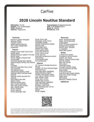 Photo of 2020 Silver Lincoln Nautilus
