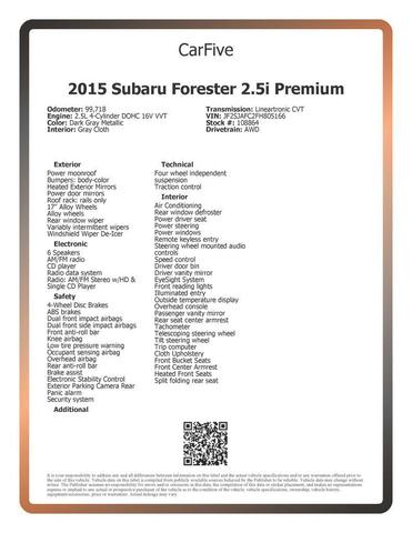 Photo of 2015 Dark Gray Metallic Subaru Forester