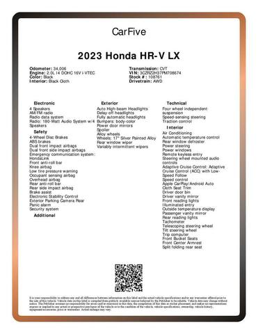 Photo of 2023 Black Honda HR-V