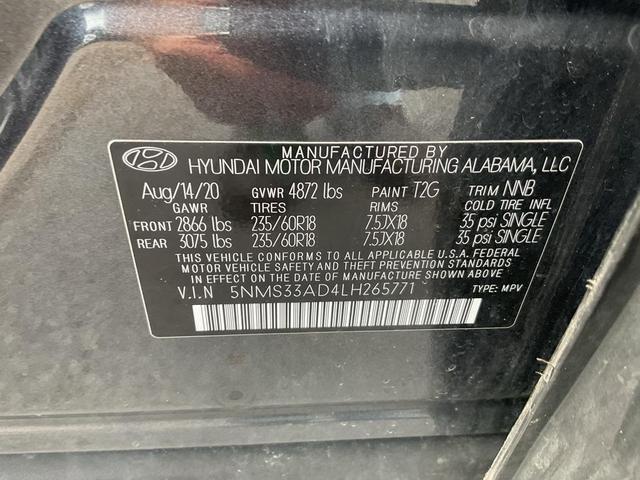 Photo of 2020 Portofino Gray Hyundai SANTA FE
