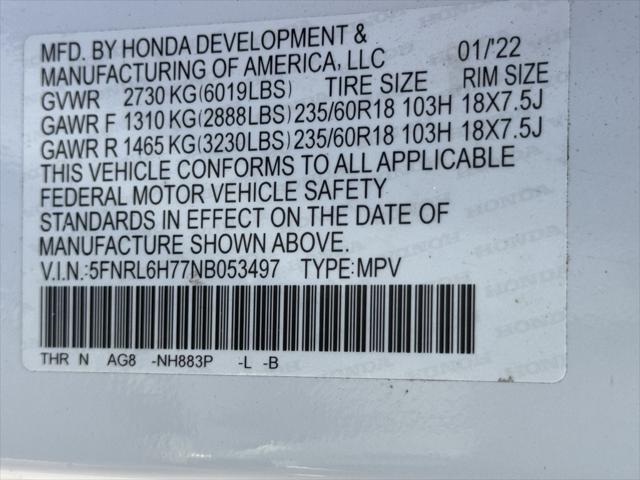 Photo of 2022 Platinum White Pearl Honda Odyssey