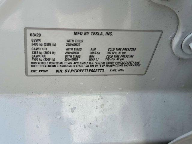 Photo of 2020 White Tesla Model Y