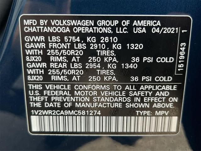 Photo of 2021 Blue Volkswagen Atlas