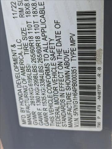 Photo of 2023 Sonic Gray Pearl Honda Pilot