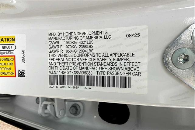 Photo of 2025 Platinum White Pearl Honda Accord