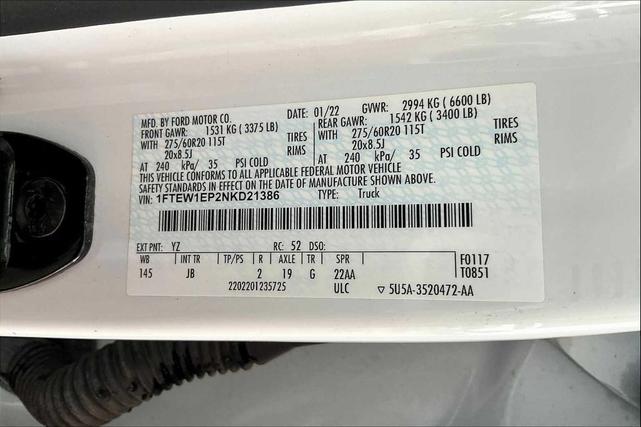 Photo of 2022 OXFORD WHITE Ford F-150