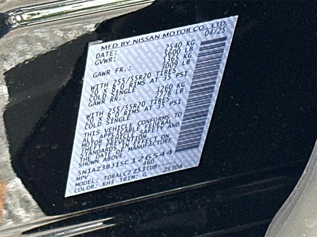 Photo of 2025 Super Black Nissan Murano