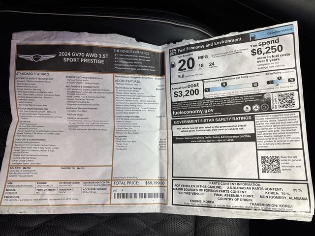 Photo of 2024 Mauna Red Genesis GV70