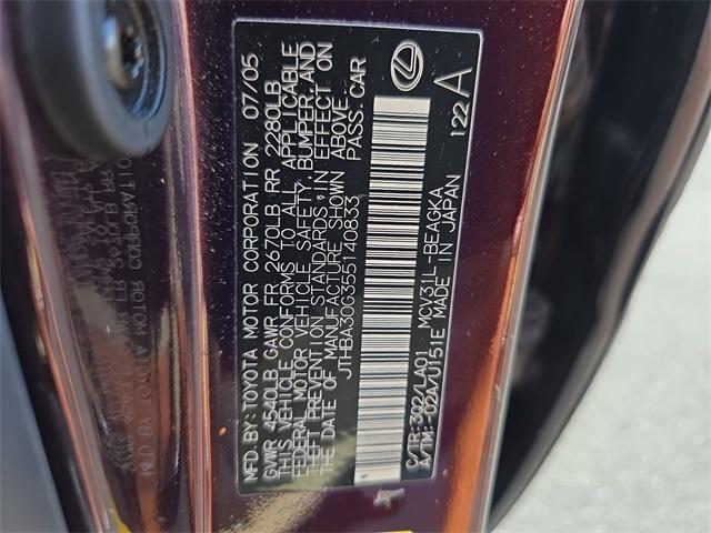 Photo of 2005 Black Garnet Pearl Lexus ES 330