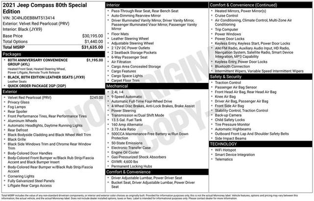 Photo of 2021 Velvet Red Pearlcoat Jeep Compass