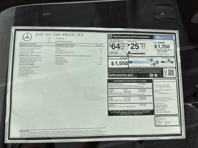 Photo of 2025 Black Mercedes-Benz GLC 350e