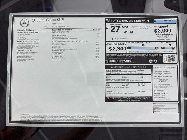 Photo of 2026 Polar White Mercedes-Benz GLC 300