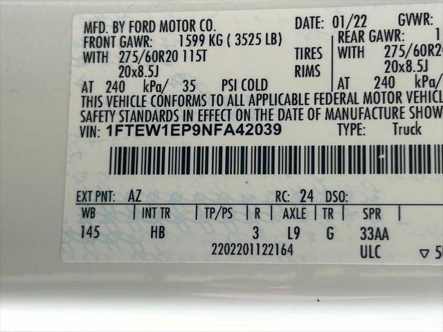 Photo of 2022 Star White Metallic Tri-Coat Ford F-150