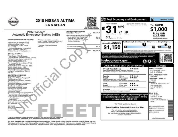 Photo of 2018 Glacier White Nissan Altima