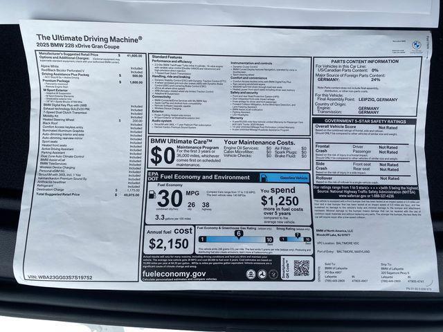 Photo of 2025 Alpine White BMW 228 Gran Coupe
