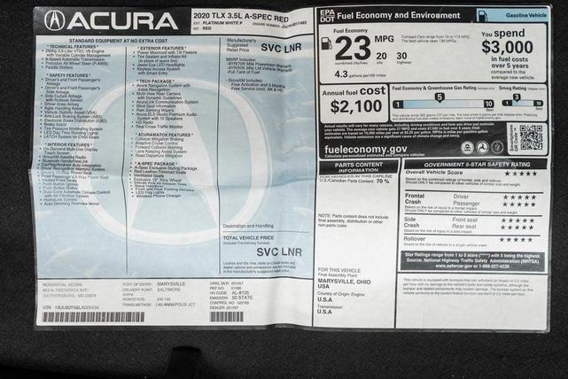 Photo of 2020 Platinum White Pearl Acura TLX