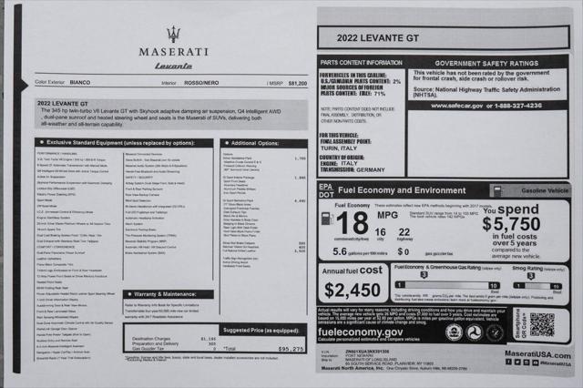 Photo of 2022 Bianco Maserati Levante