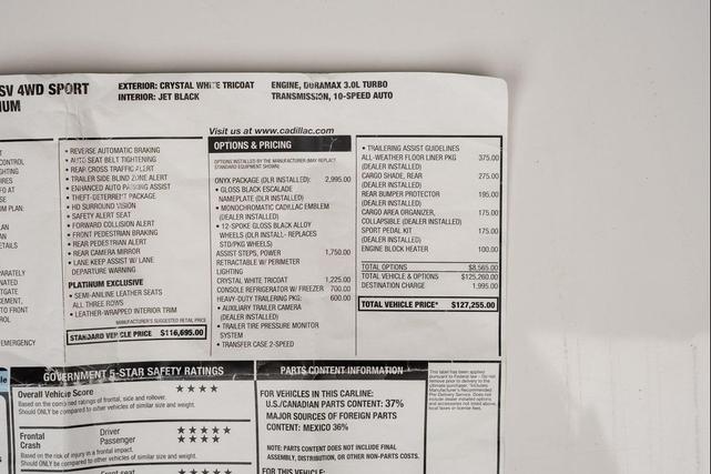 Photo of 2024 Crystal White Tricoat Cadillac Escalade ESV
