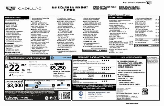 Photo of 2024 Crystal White Tricoat Cadillac Escalade ESV