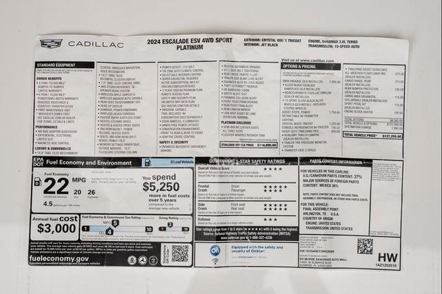 Photo of 2024 Crystal White Tricoat Cadillac Escalade ESV