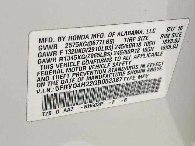 Photo of 2016 White Diamond Pearl Acura MDX