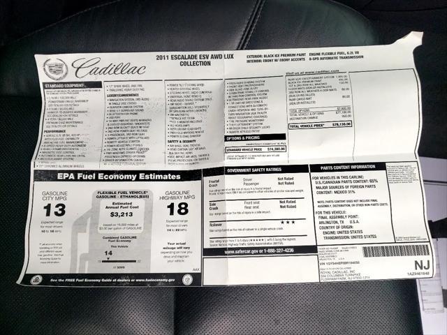 Photo of 2011 Black Cadillac Escalade ESV