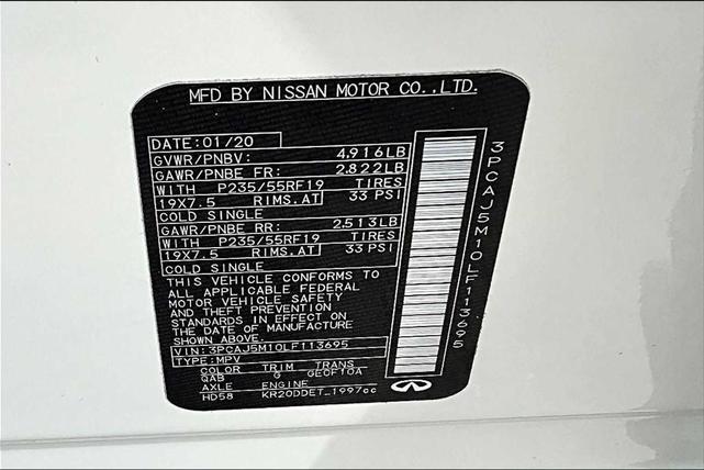 Photo of 2020 Majestic White INFINITI QX50
