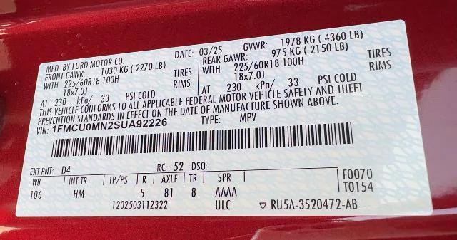 Photo of 2025 Rapid Red Tinted Ford Escape