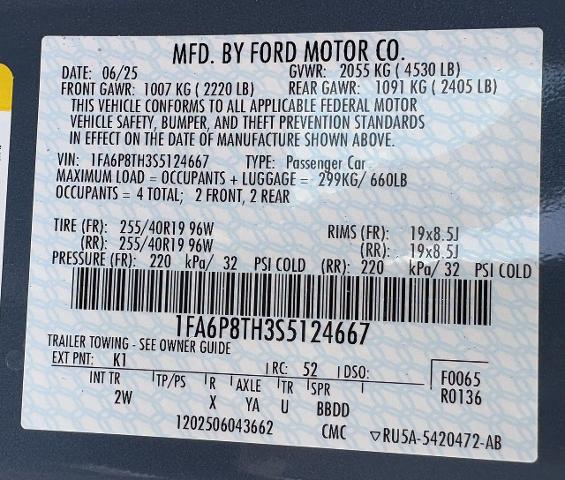 Photo of 2025 Vapor Blue Metallic Ford Mustang